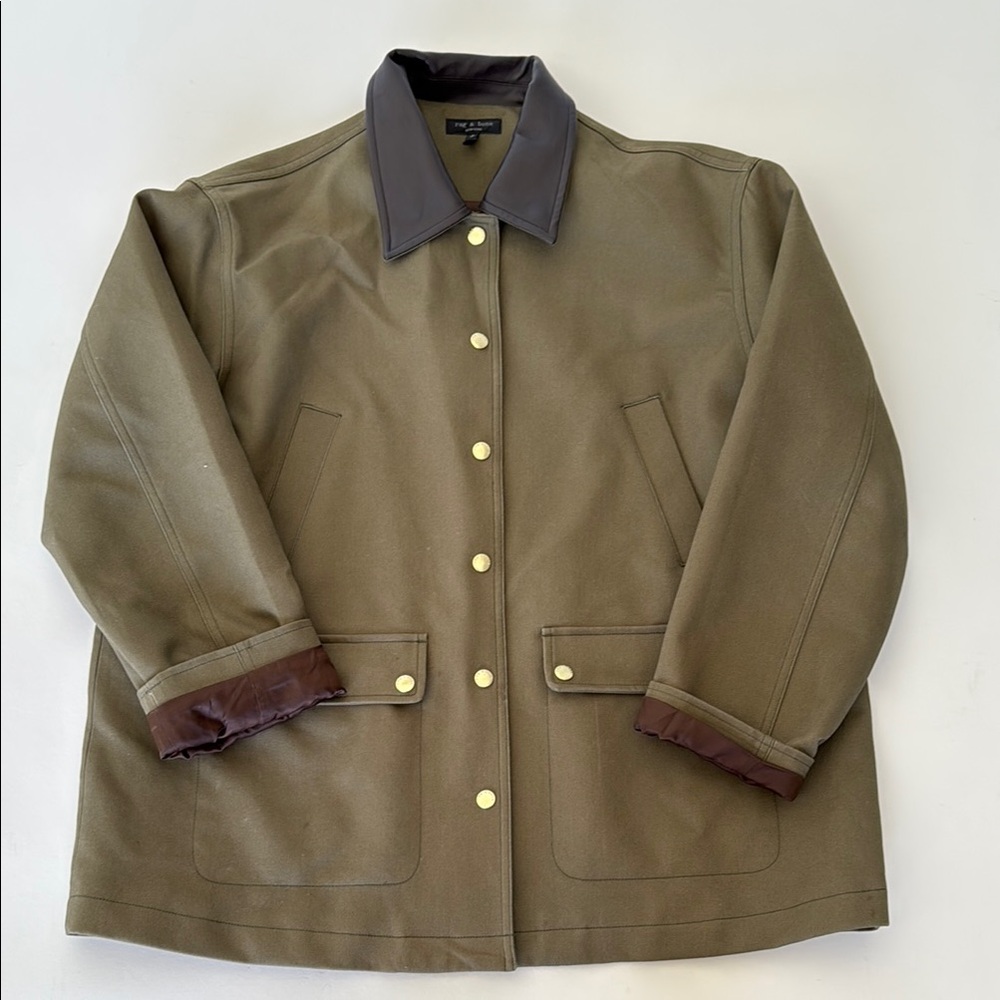 Rag & Bone Green and Brown Utility Jacket with Corduroy Accents
